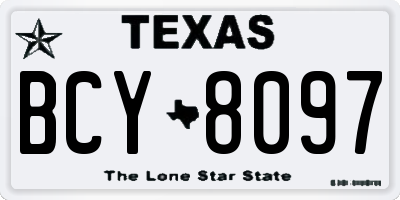 TX license plate BCY8097