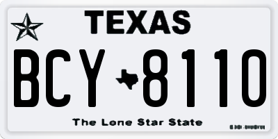TX license plate BCY8110