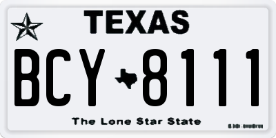TX license plate BCY8111