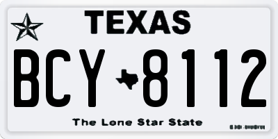 TX license plate BCY8112