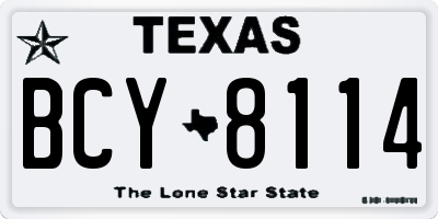 TX license plate BCY8114