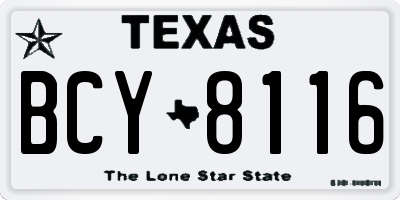 TX license plate BCY8116