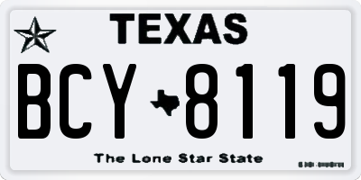 TX license plate BCY8119