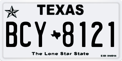 TX license plate BCY8121