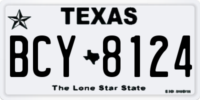 TX license plate BCY8124