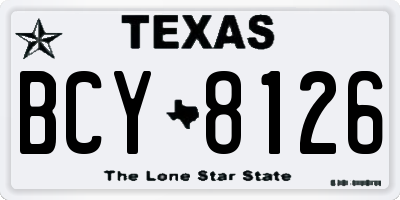 TX license plate BCY8126