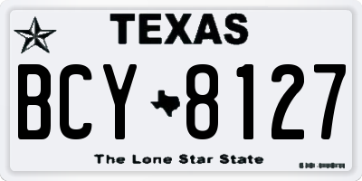 TX license plate BCY8127
