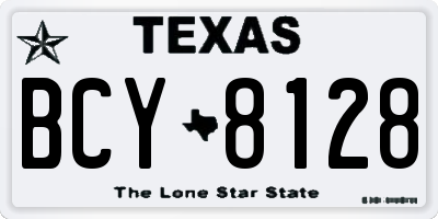 TX license plate BCY8128