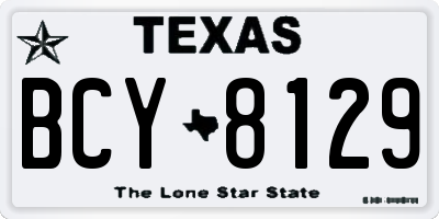 TX license plate BCY8129