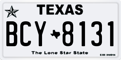 TX license plate BCY8131