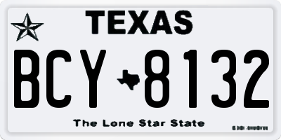 TX license plate BCY8132