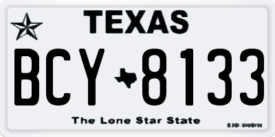 TX license plate BCY8133