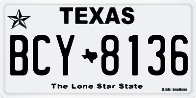 TX license plate BCY8136