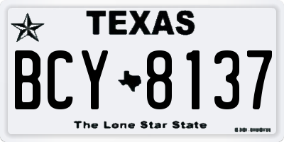 TX license plate BCY8137