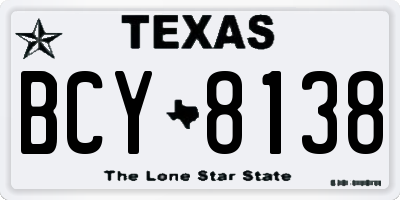 TX license plate BCY8138