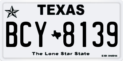 TX license plate BCY8139