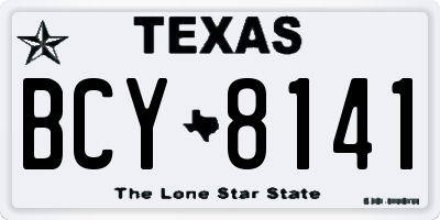 TX license plate BCY8141