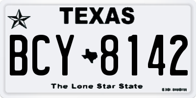 TX license plate BCY8142