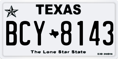 TX license plate BCY8143