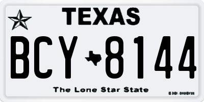 TX license plate BCY8144