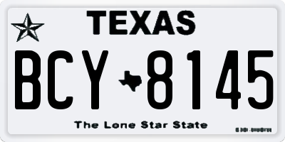 TX license plate BCY8145