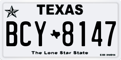 TX license plate BCY8147
