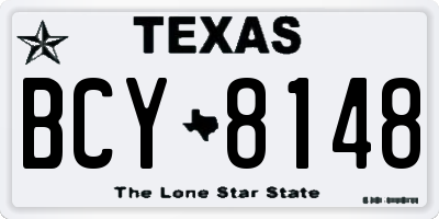 TX license plate BCY8148