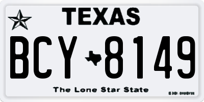 TX license plate BCY8149