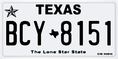 TX license plate BCY8151