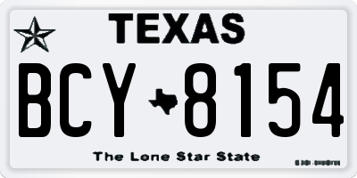 TX license plate BCY8154