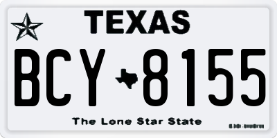TX license plate BCY8155