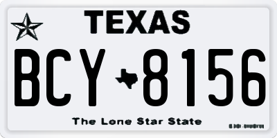 TX license plate BCY8156