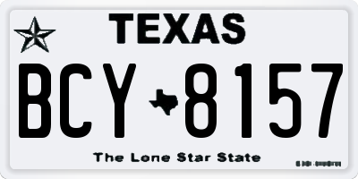 TX license plate BCY8157