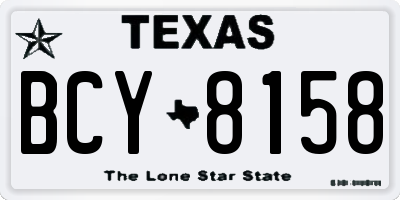 TX license plate BCY8158