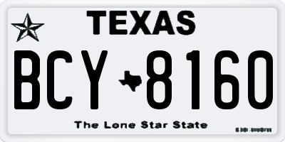 TX license plate BCY8160