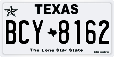 TX license plate BCY8162