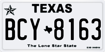 TX license plate BCY8163