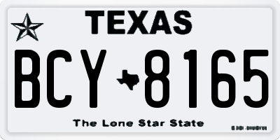 TX license plate BCY8165