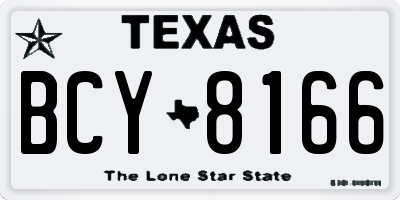 TX license plate BCY8166