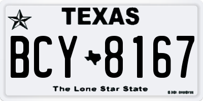 TX license plate BCY8167