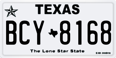 TX license plate BCY8168