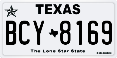 TX license plate BCY8169