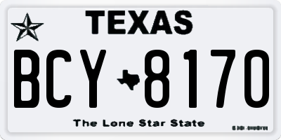 TX license plate BCY8170