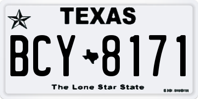 TX license plate BCY8171