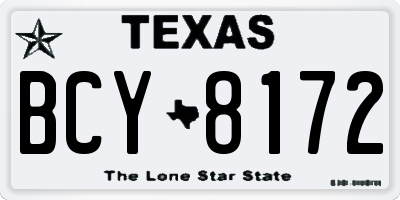 TX license plate BCY8172