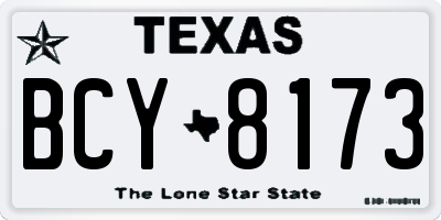 TX license plate BCY8173