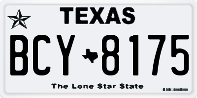 TX license plate BCY8175