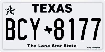 TX license plate BCY8177