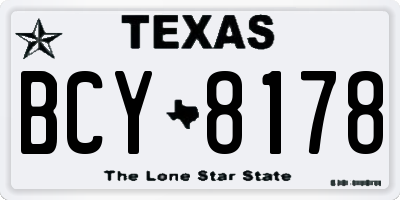 TX license plate BCY8178