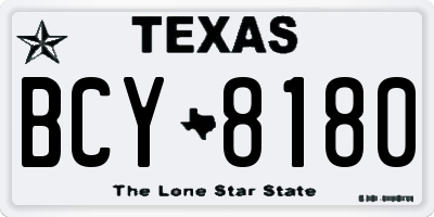 TX license plate BCY8180